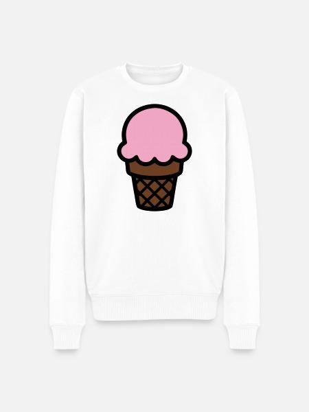 Eiscreme Waffel Icon - Men's Premium Organic Jumper - white