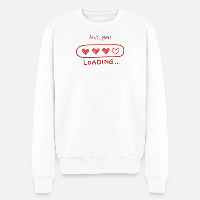 Herz-Loading Liebe - Männer Premium Bio Pullover - Weiß