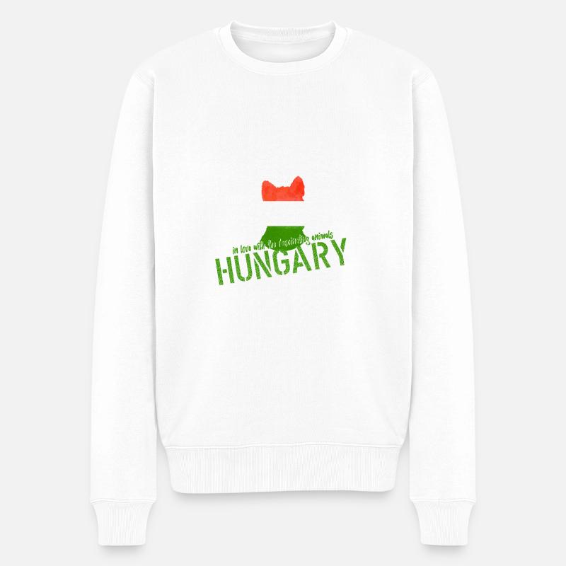 Ungarn Schakal Fuchs - Männer Premium Bio Pullover - Weiß
