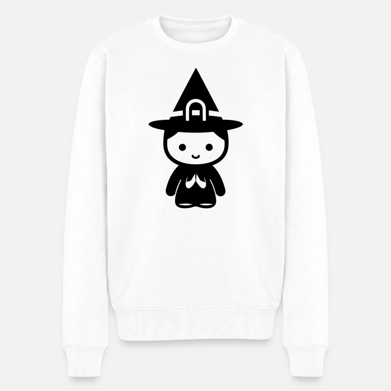 Kleine Hexe - Männer Premium Bio Pullover - Weiß