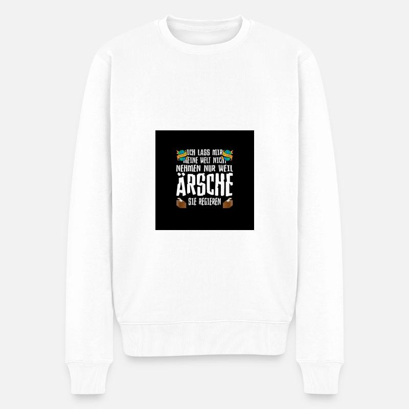 Meine Welt Regieren - Männer Premium Bio Pullover - Weiß