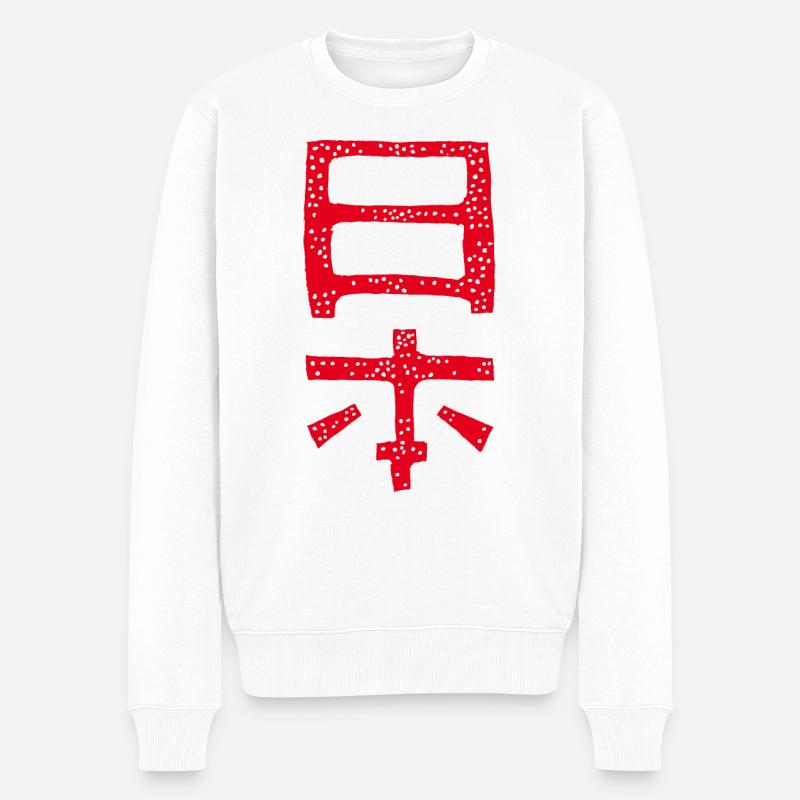 Japan - Männer Premium Bio Pullover - Weiß