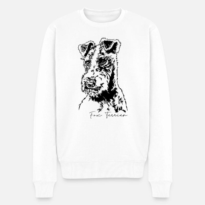 FOX TERRIER rauhaar Jagdhunde Hunde Wilsigns - Männer Premium Bio Pullover - Weiß