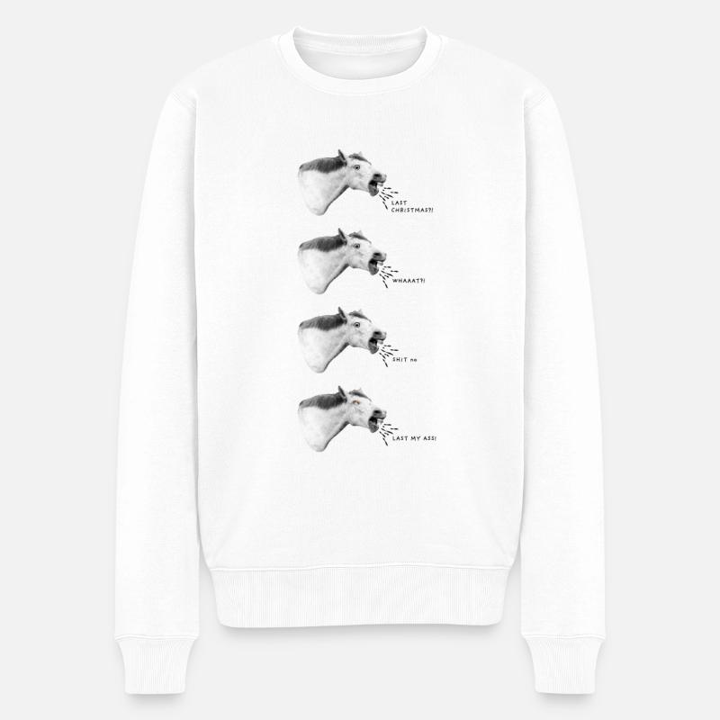 Dernier Noël quatre chevaux - Pull Premium bio Homme - blanc