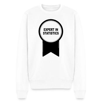 Expert in Statistics - Men's Premium Organic Jumper - white - Front - Thijin (182cm)
