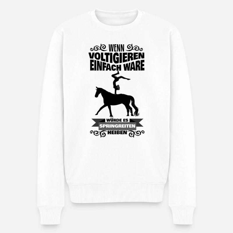 Voltigieren Pferd - Männer Premium Bio Pullover - Weiß