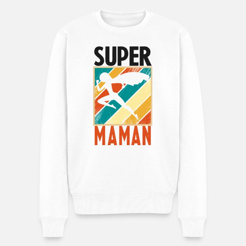 super MAMAN - Pull Premium bio Homme - blanc