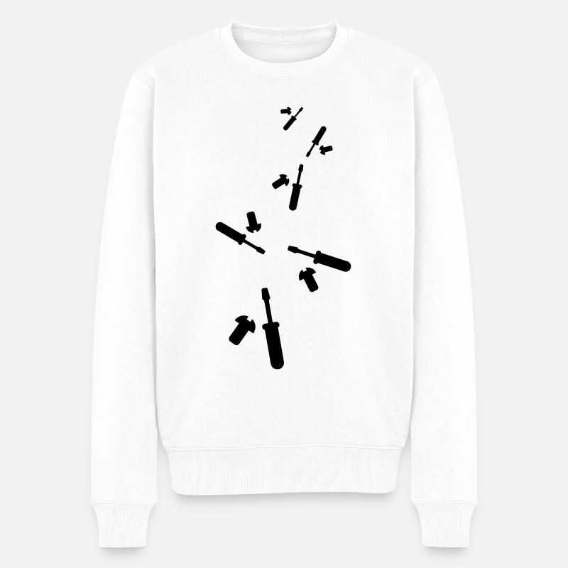 Schraubenzieher Symbol - Männer Premium Bio Pullover - Weiß