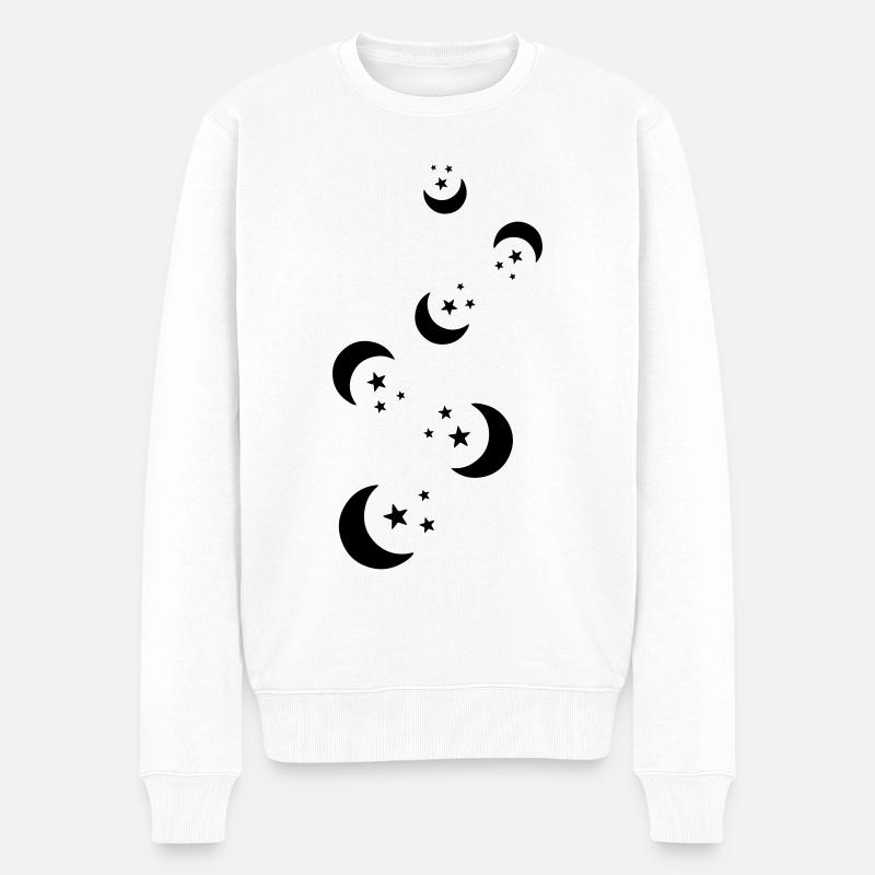 Mond Icon symbol - Männer Premium Bio Pullover - Weiß