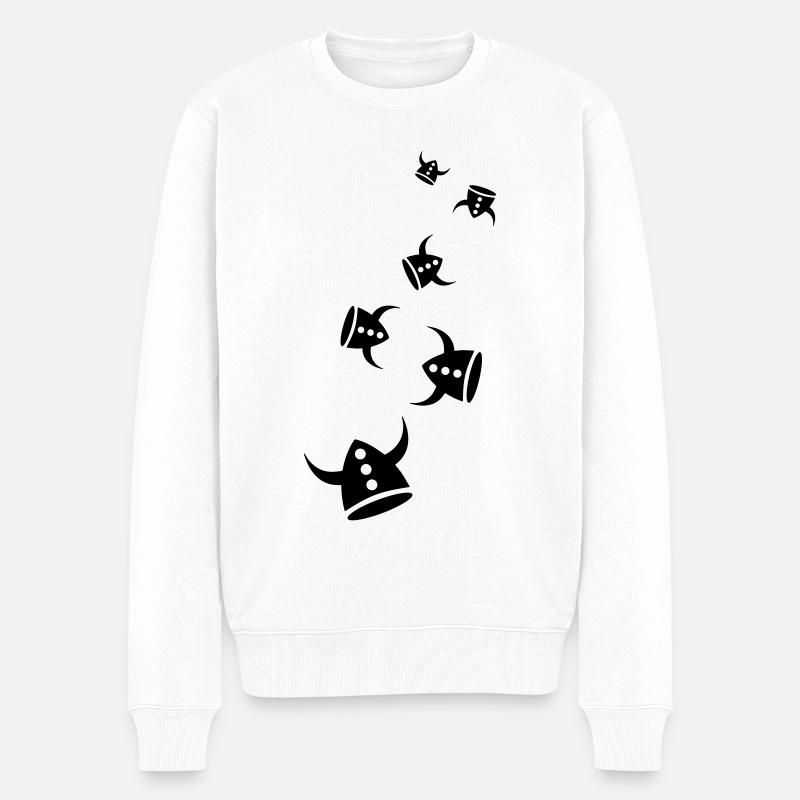Wikinger Helm - Männer Premium Bio Pullover - Weiß