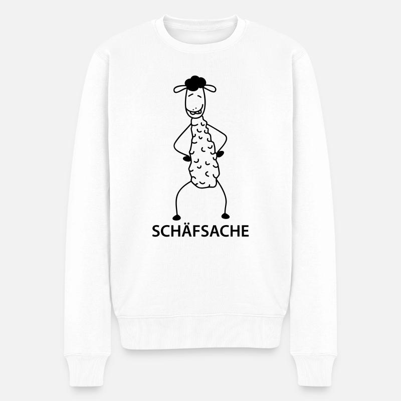 Chef Boss Schaf - Männer Premium Bio Pullover - Weiß