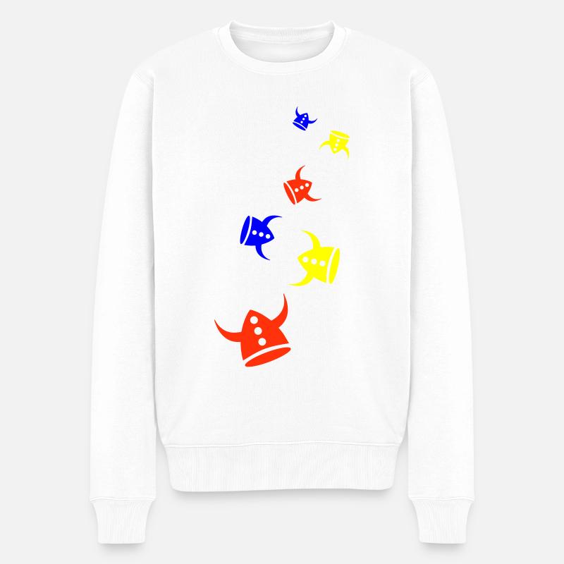 Wikinger Helm - Männer Premium Bio Pullover - Weiß