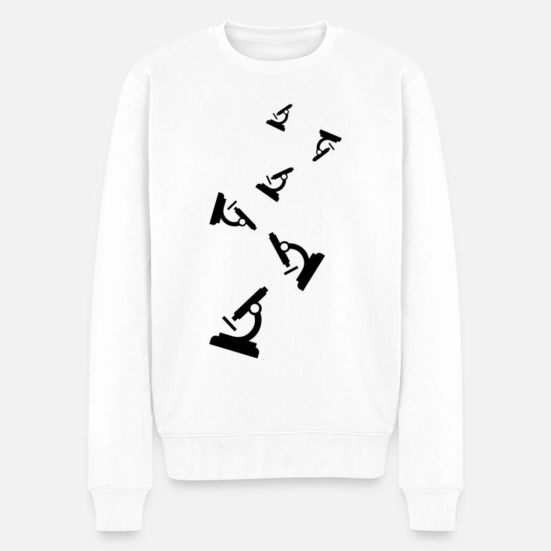 Microscope Icon - Men's Premium Organic Jumper - white
