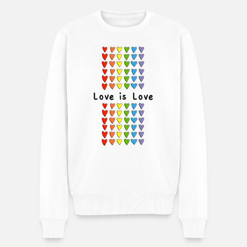 Love is Love - Männer Premium Bio Pullover - Weiß