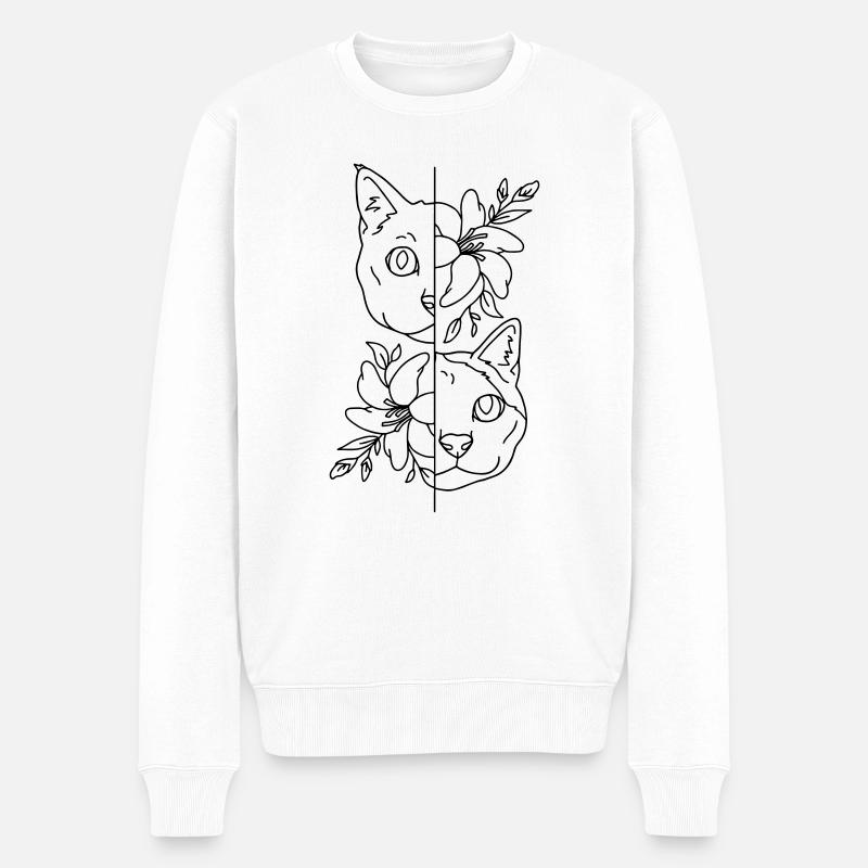 deux chats - Pull Premium bio Homme - blanc