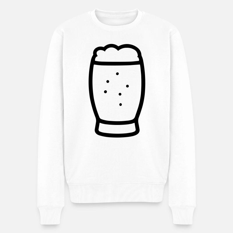 Bier - Männer Premium Bio Pullover - Weiß