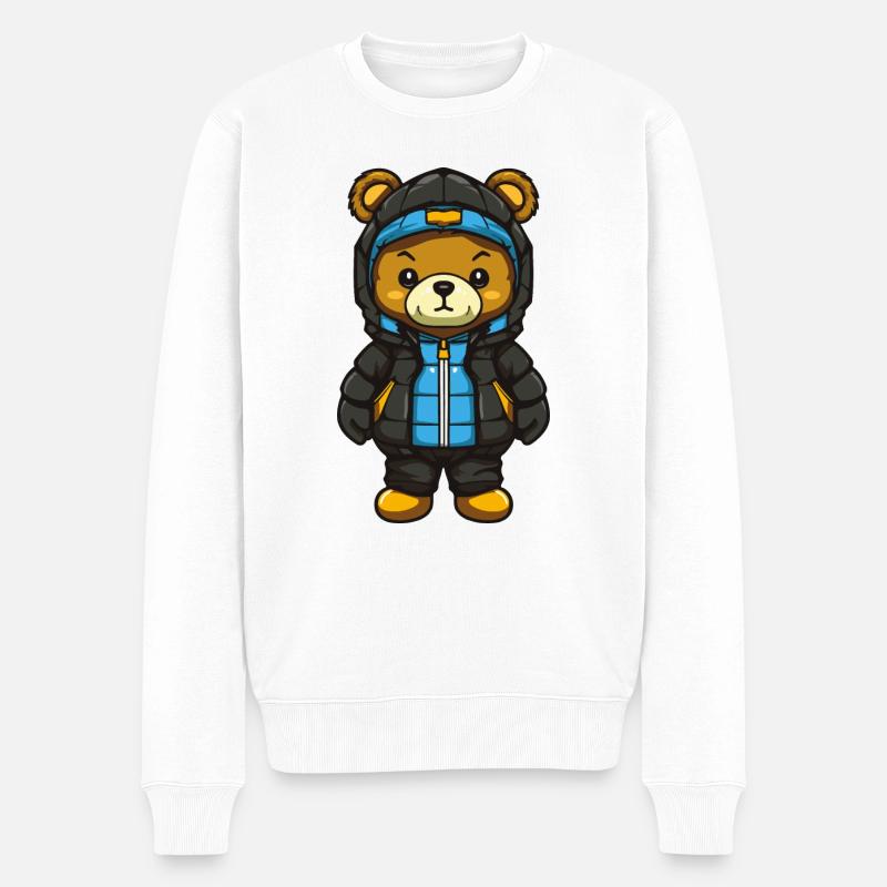 Bande dessinée ours - Pull Premium bio Homme - blanc