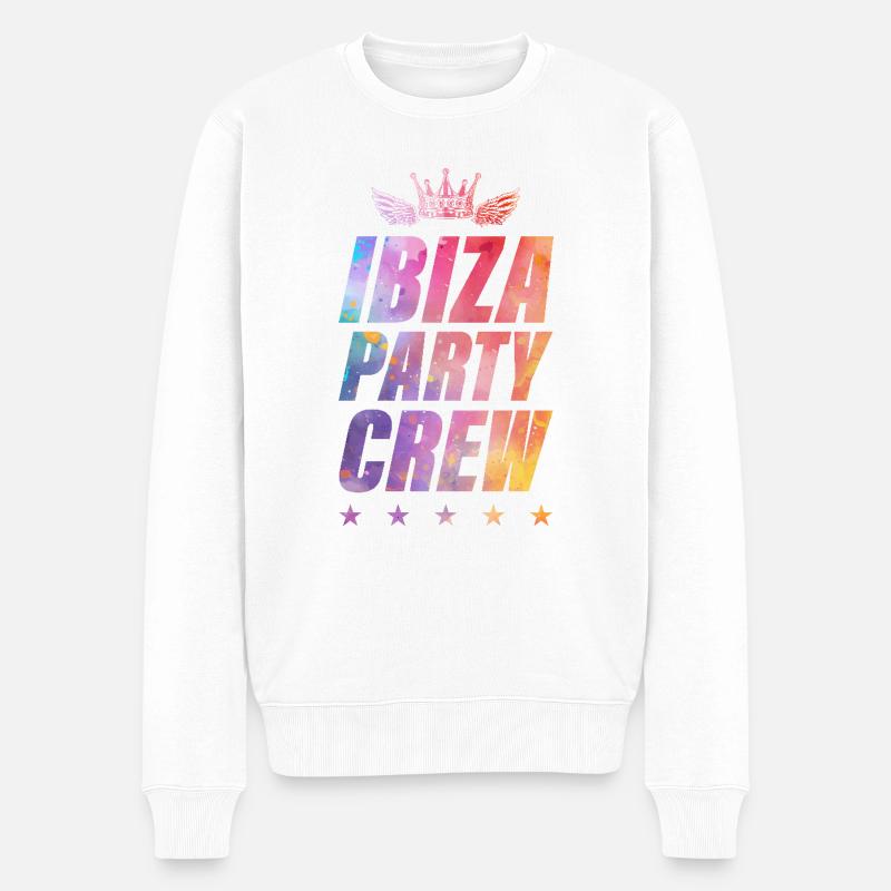 Ibiza Party Crew - Männer Premium Bio Pullover - Weiß
