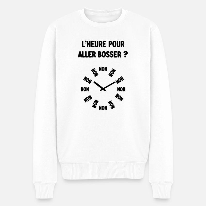 heure pour aller bosser - Pull Premium bio Homme - blanc