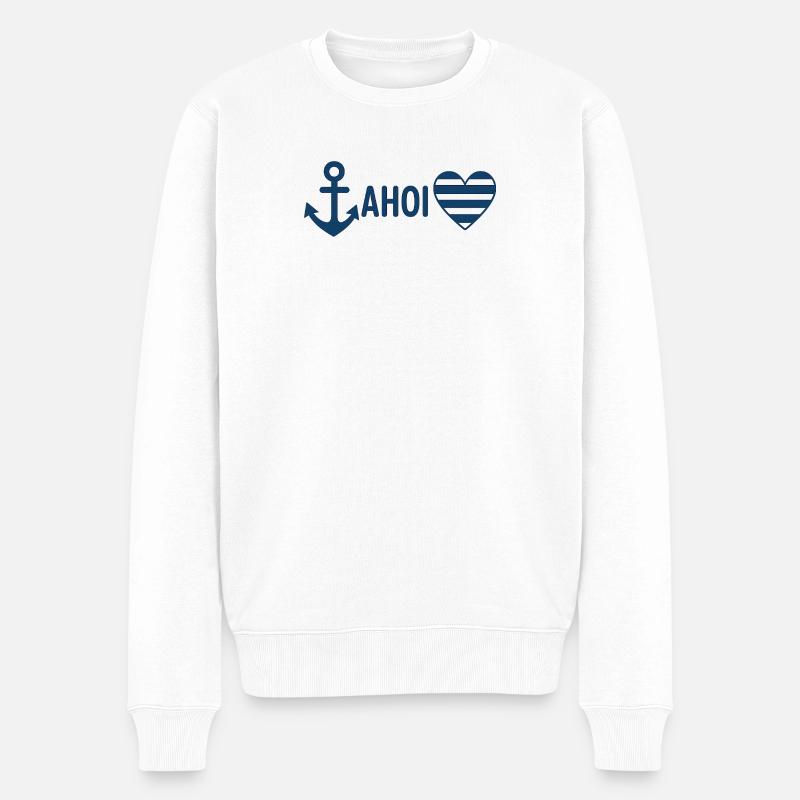 Ahoi  - Männer Premium Bio Pullover - Weiß