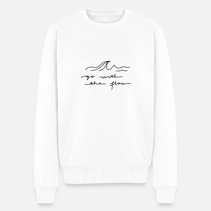 Go with the flow - Männer Premium Bio Pullover - Weiß