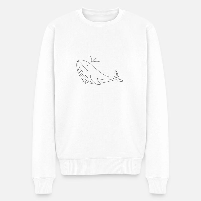 baleine - Pull Premium bio Homme - blanc