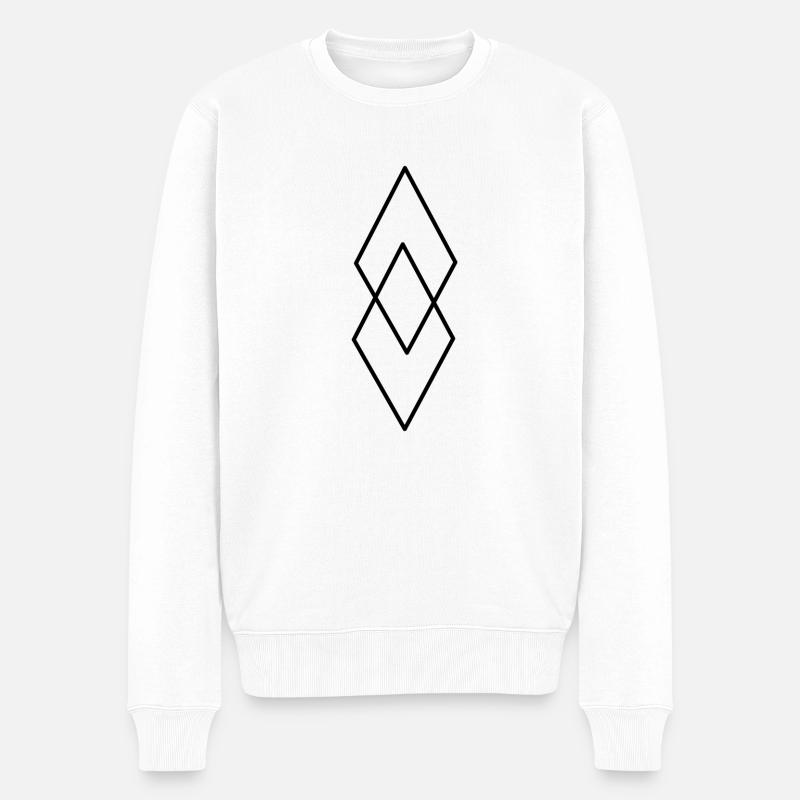 Raute - Männer Premium Bio Pullover - Weiß