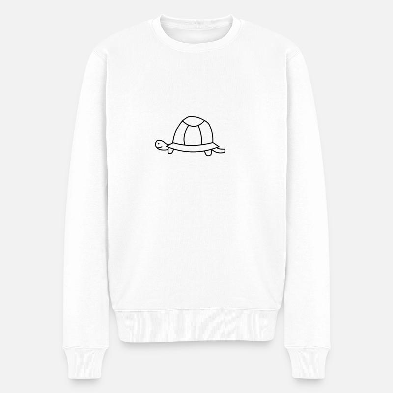 Schildkröte - Männer Premium Bio Pullover - Weiß
