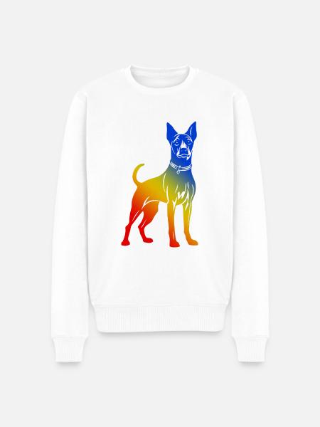 Pinscher Hund - Männer Premium Bio Pullover - Weiß