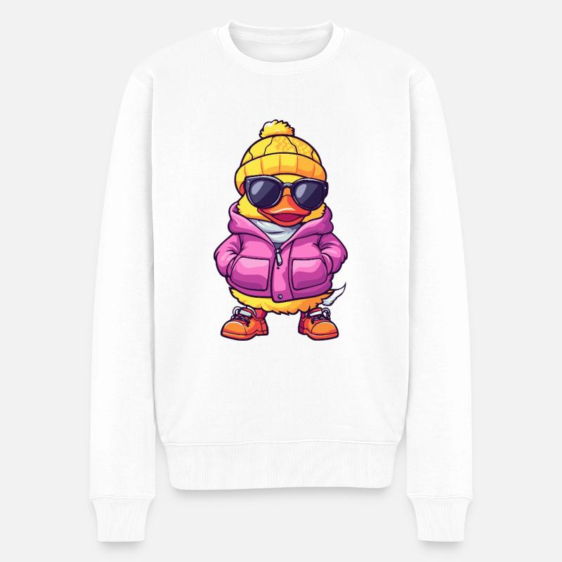Bande dessinée cool de canard - Pull Premium bio Homme - blanc