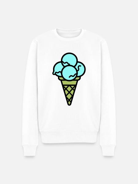 Eicreme Eis Lecker - Männer Premium Bio Pullover - Weiß