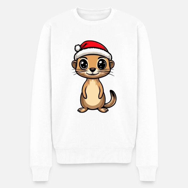 Erdmännchen Weihnachten Christmas - Männer Premium Bio Pullover - Weiß