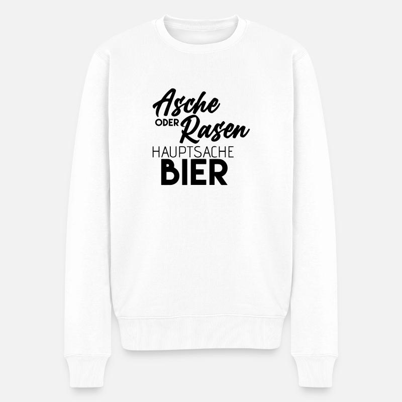 asche oder rasen - Männer Premium Bio Pullover - Weiß