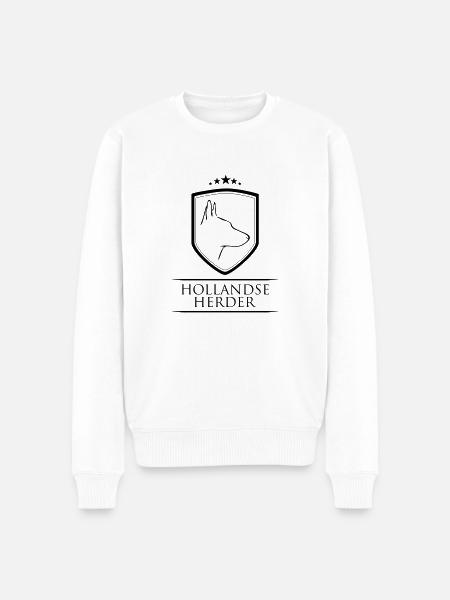 HOLLANDSE HERDER WAPPEN - Männer Premium Bio Pullover - Weiß