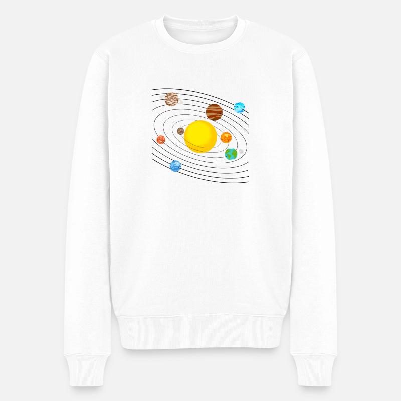 Sonnensystem - Männer Premium Bio Pullover - Weiß