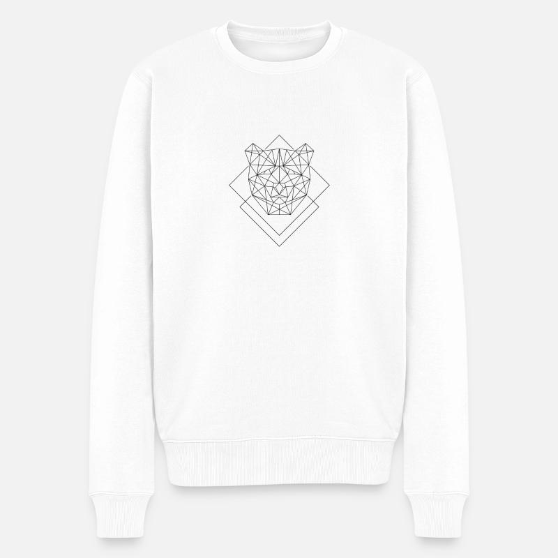 Polygone ours - Pull Premium bio Homme - blanc