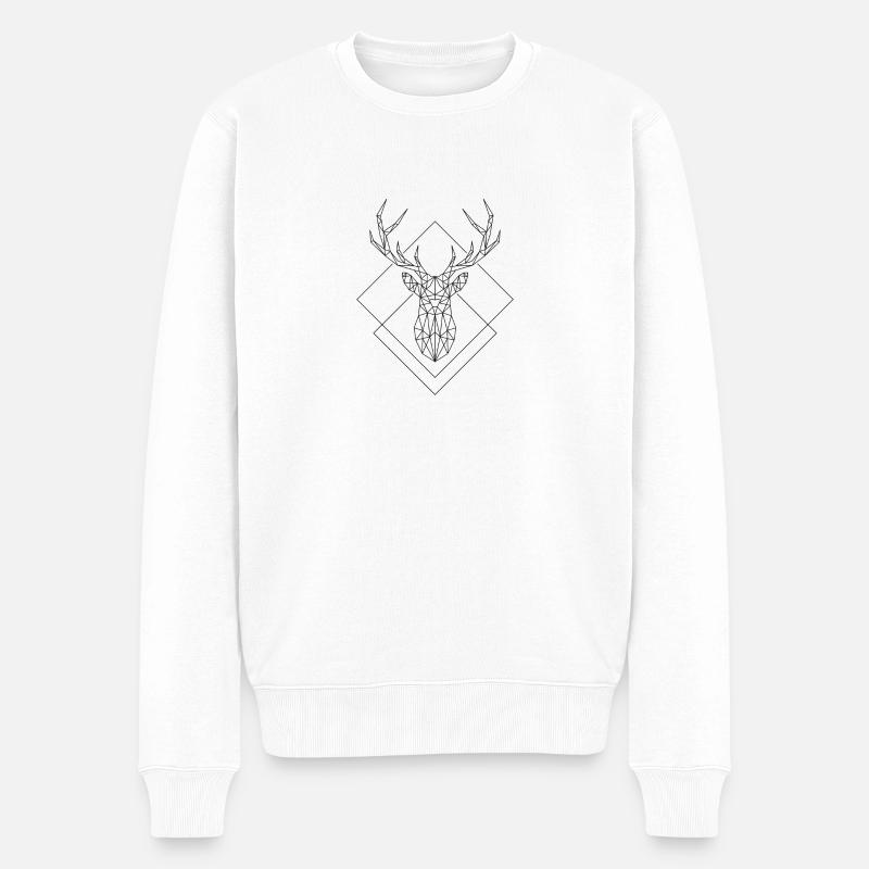 Polygon Hirsch - Pull Premium bio Homme - blanc