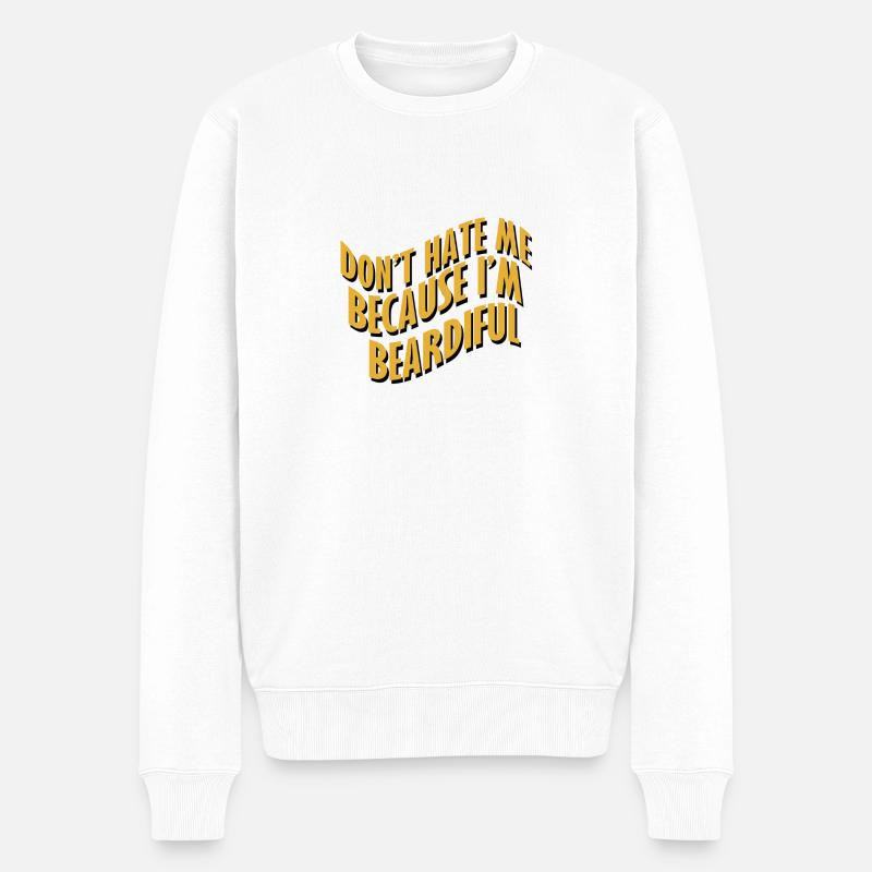 Bart Barträger Geschenk Echter Mann Behaart - Männer Premium Bio Pullover - Weiß