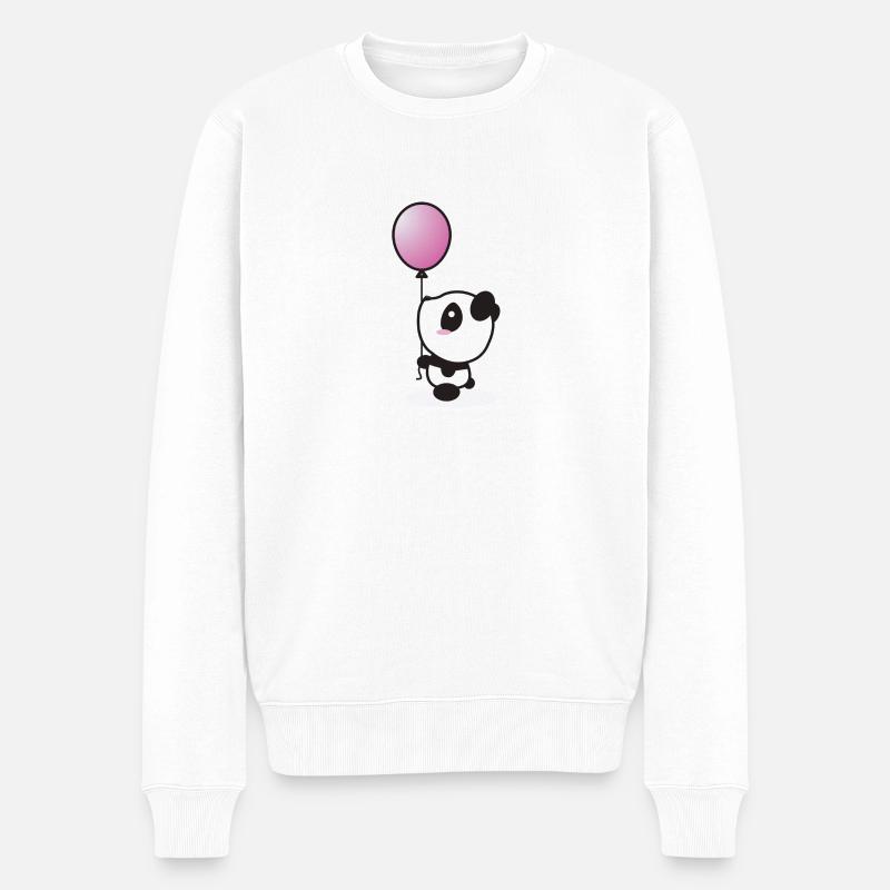 panda avec baloon - Pull Premium bio Homme - blanc