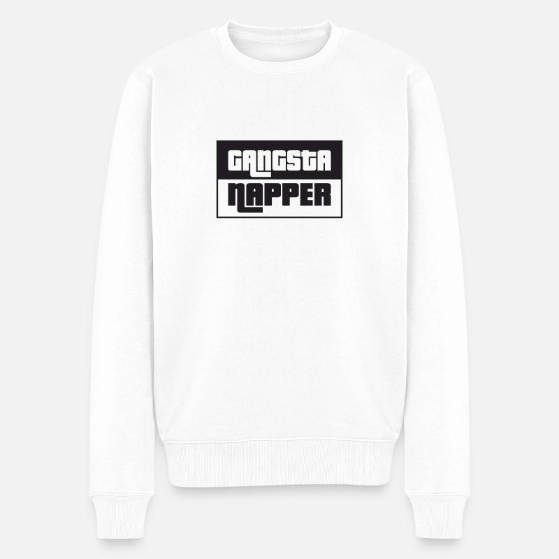 Gangsta NAPPER ! - Männer Premium Bio Pullover - Weiß