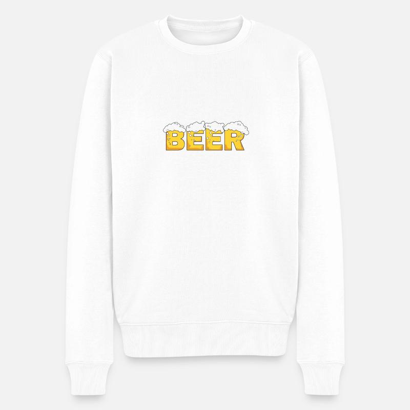 Bier - Männer Premium Bio Pullover - Weiß