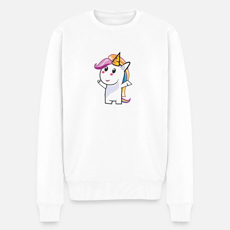 coupe Unicorn - Pull Premium bio Homme - blanc