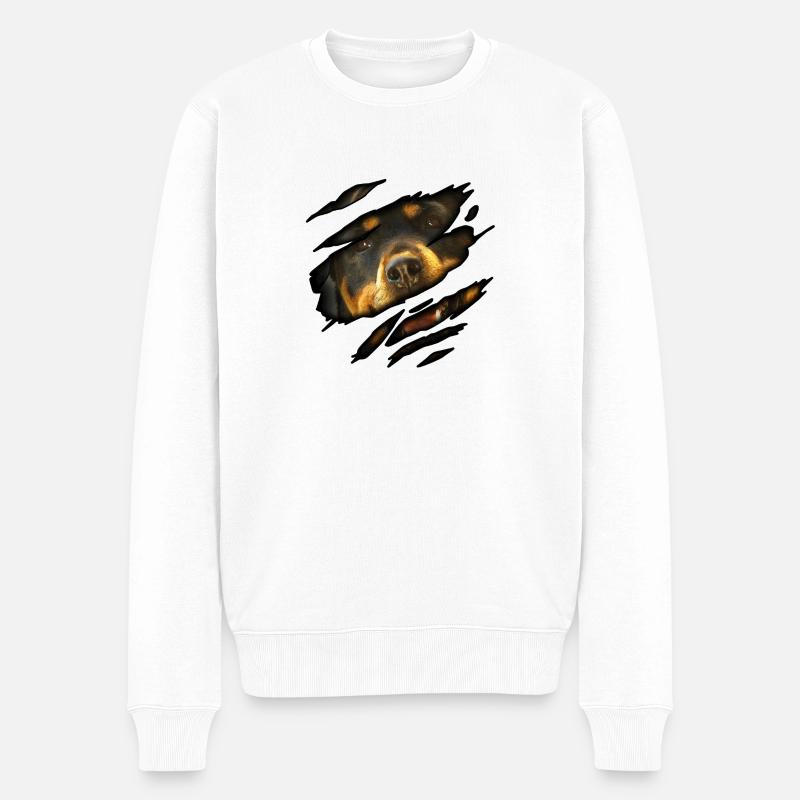 Rottweiler in mir - Männer Premium Bio Pullover - Weiß
