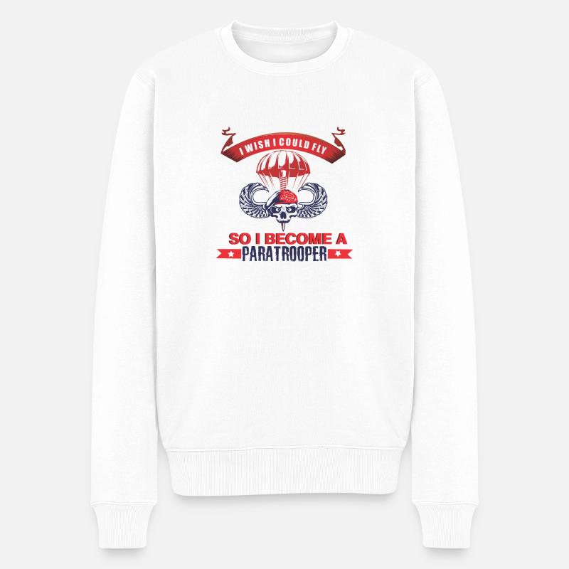 Paratrooper - Männer Premium Bio Pullover - Weiß