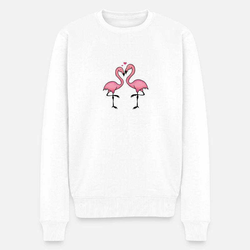 flamants amour - Pull Premium bio Homme - blanc