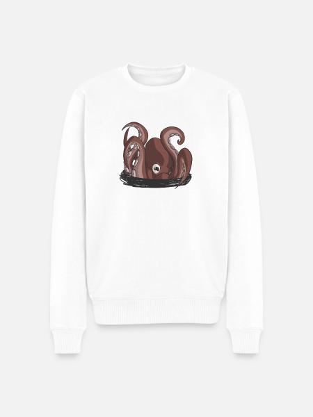 Der Beginn der Krake - Männer Premium Bio Pullover - Weiß