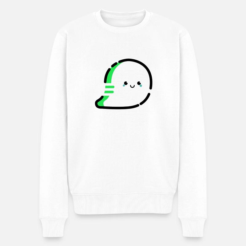 Cartoon / comic Gespenst sehr freundlich - Männer Premium Bio Pullover - Weiß