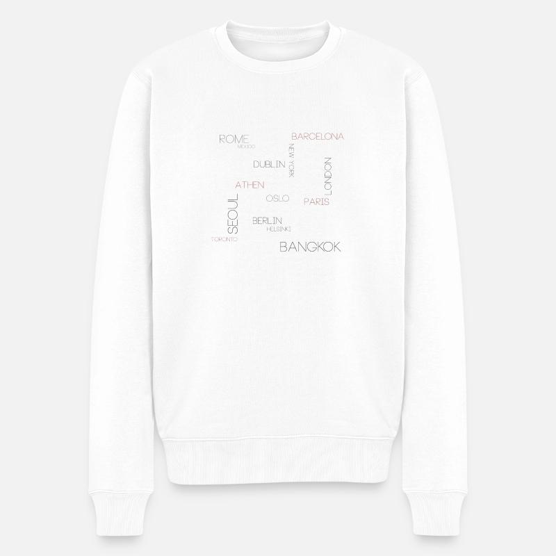 Shirt mit Städtenamen! - Männer Premium Bio Pullover - Weiß
