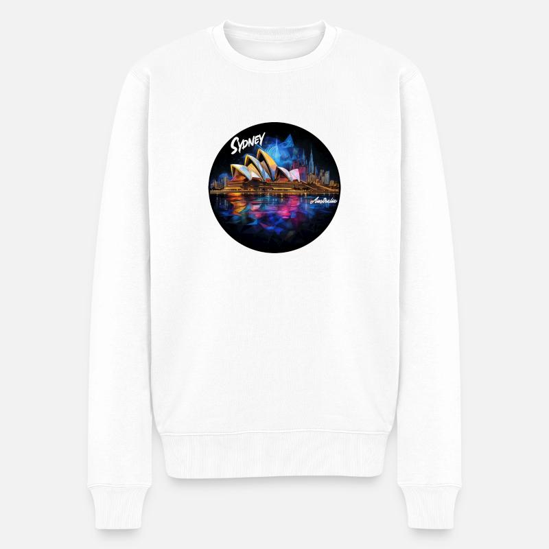 sydney Australia city - Männer Premium Bio Pullover - Weiß