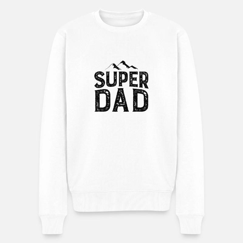 Super Papa - Pull Premium bio Homme - blanc